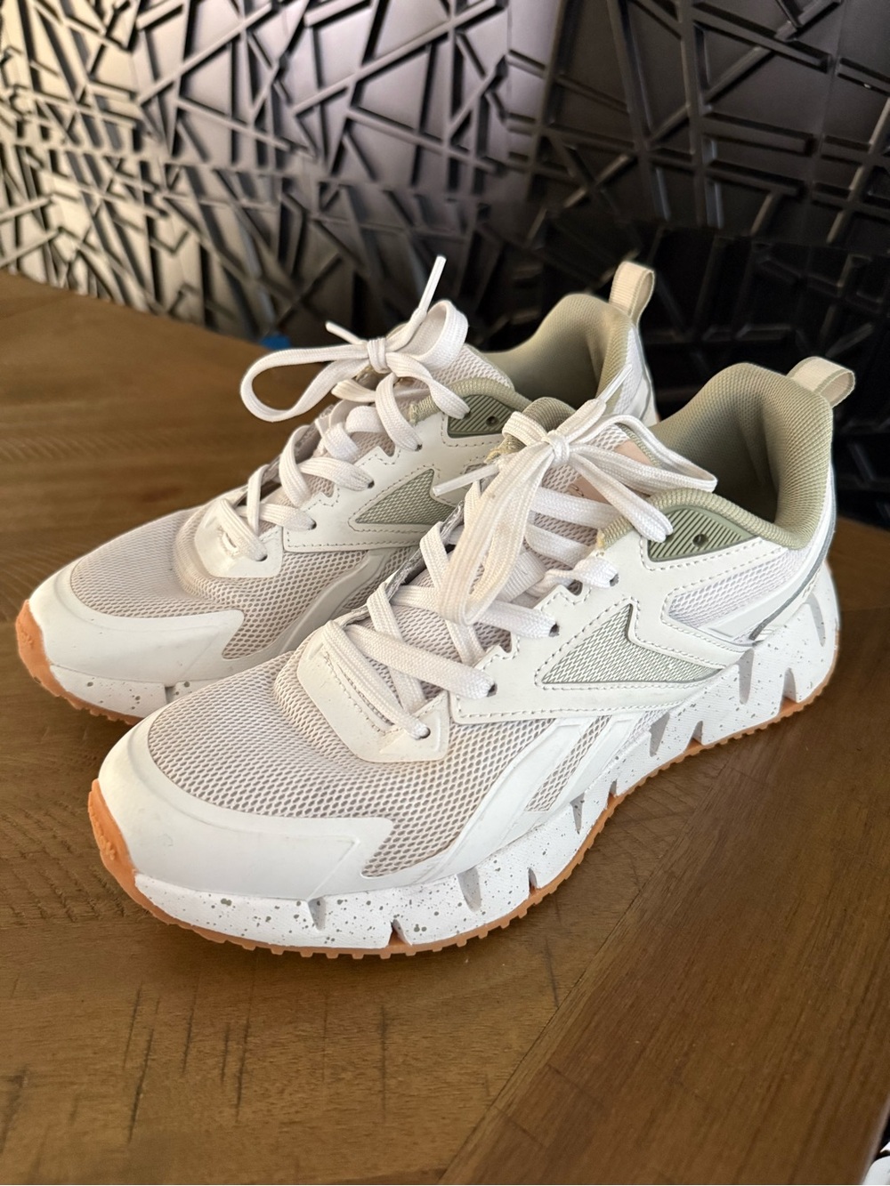 Reebok Women White and Gum Trail Sneakers
